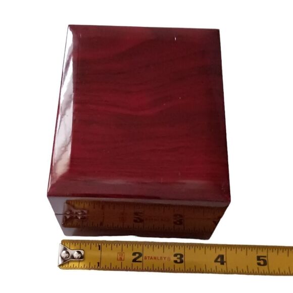 Lacquered Watch Box EMPTY Case Holder Lights Up Woodgrain Square Unbranded - Picture 3 of 16